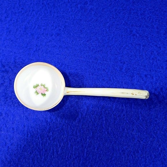 Morimura Noritake Mayonnaise Condiment Jelly Ladle Hand Painted Rose Porcelain - Picture 3 of 6